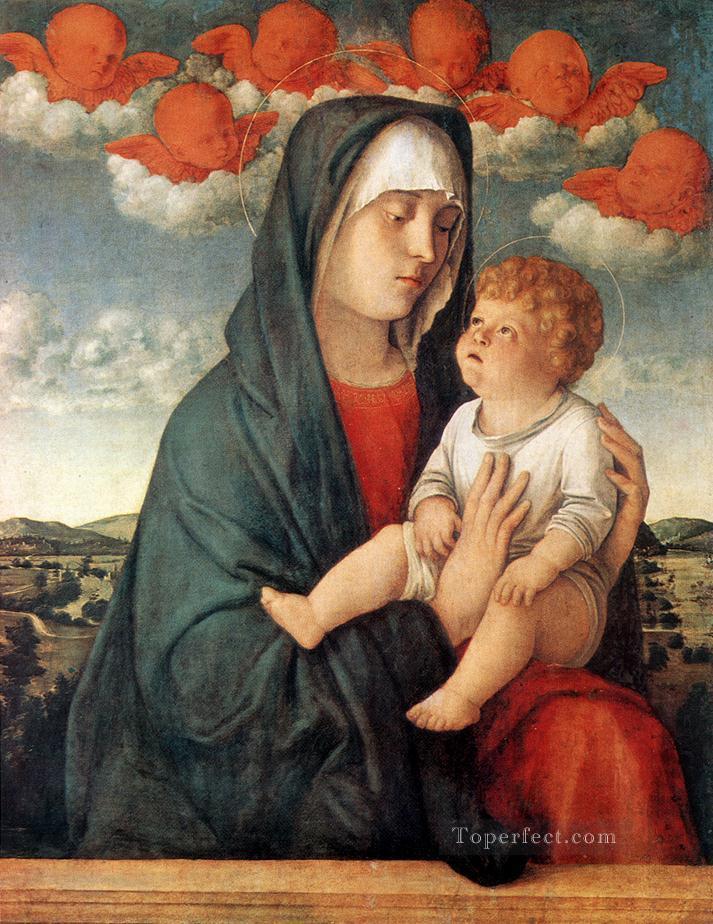 赤い天使のマドンナ ルネサンス ジョヴァンニ・ベリーニ油絵